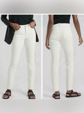 Athleta Sculptek High Rise Skinny Jeans White Powerpocket Stretch 8